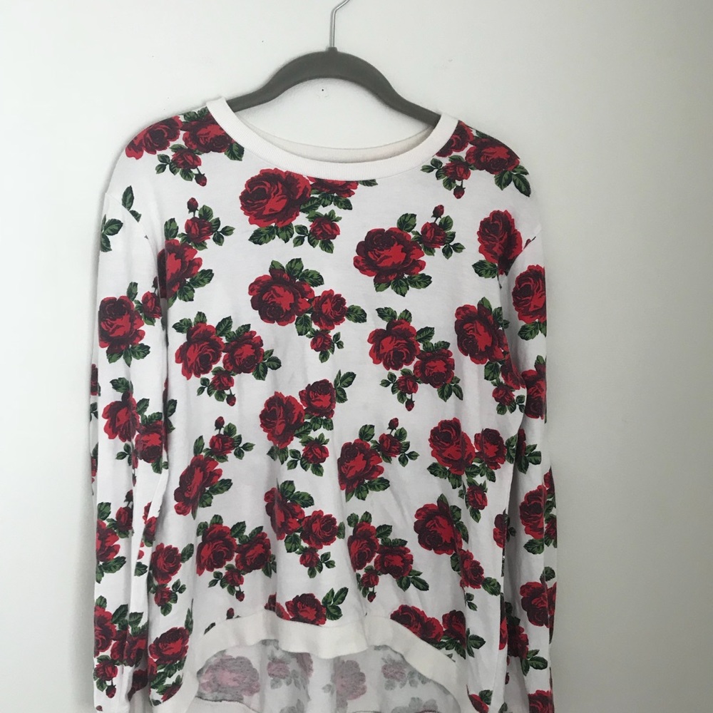 F21 Rose Print Sweater